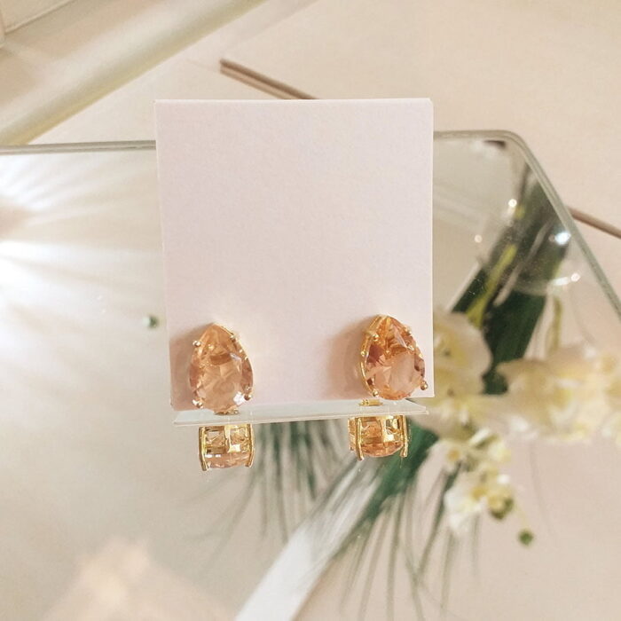Brinco gota lisa morganita – 166739 - Imagem 1
