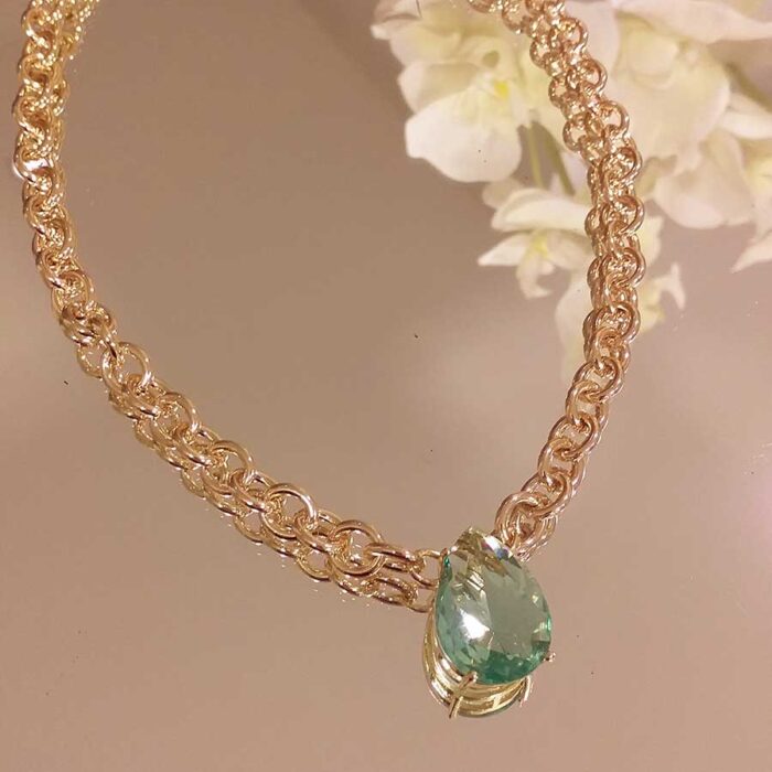 Colar gota crysolite com gru – 2695 - Imagem 1