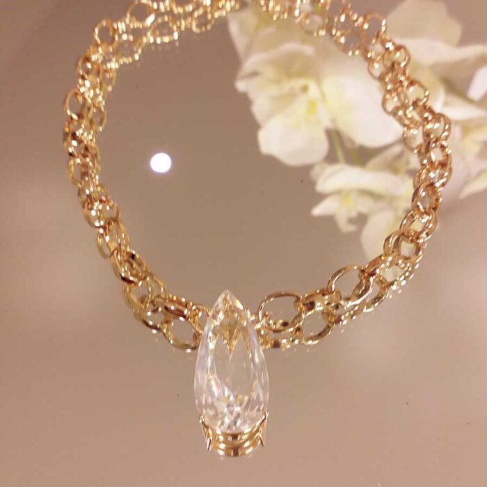 Colar gota crystal com elos – 2731 - Imagem 1