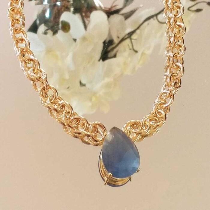 Colar gota tanzanita fosca – 2842 - Imagem 1