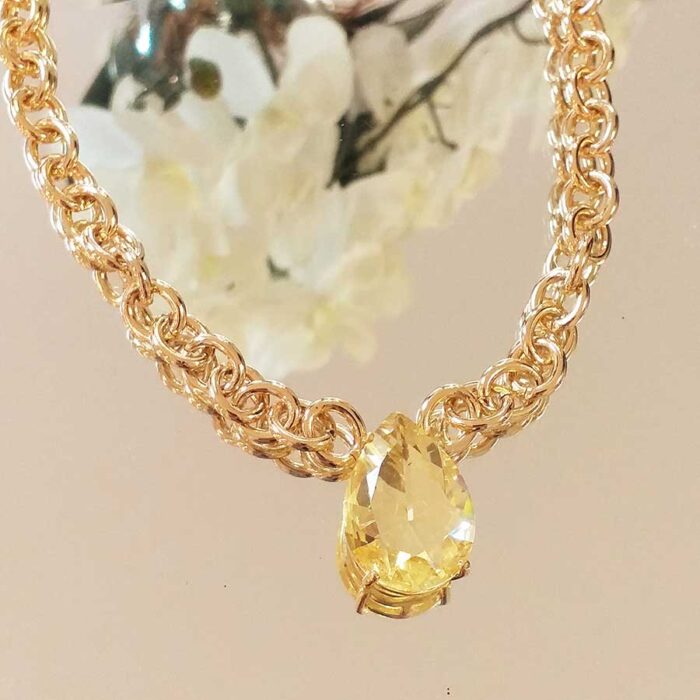 Colar gota citrino – 2844 - Imagem 1