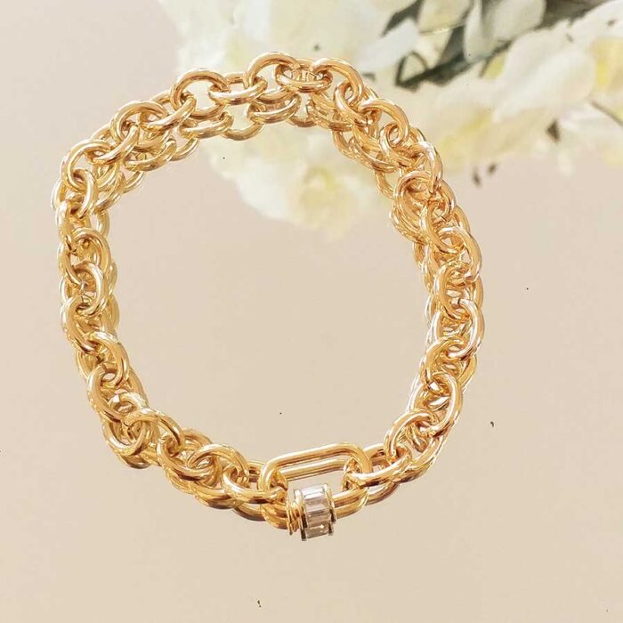 Pulseira elo gru com mosquetão - 2930 - Imagem 1