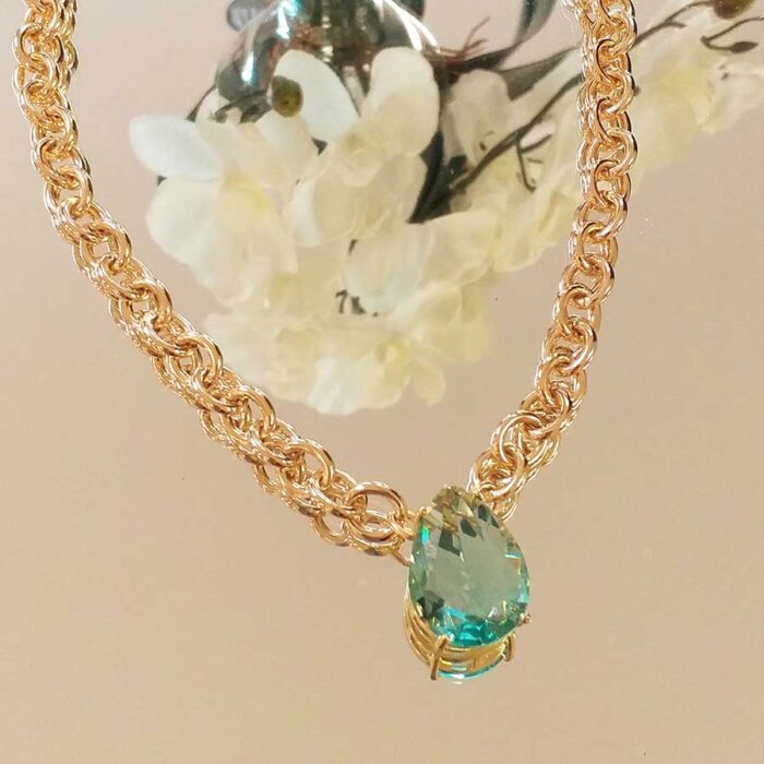 Colar gota crysolite – 2984 - Imagem 1