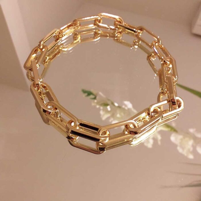 CS166320 - Colar bridão ouro fecho oval - Imagem 1