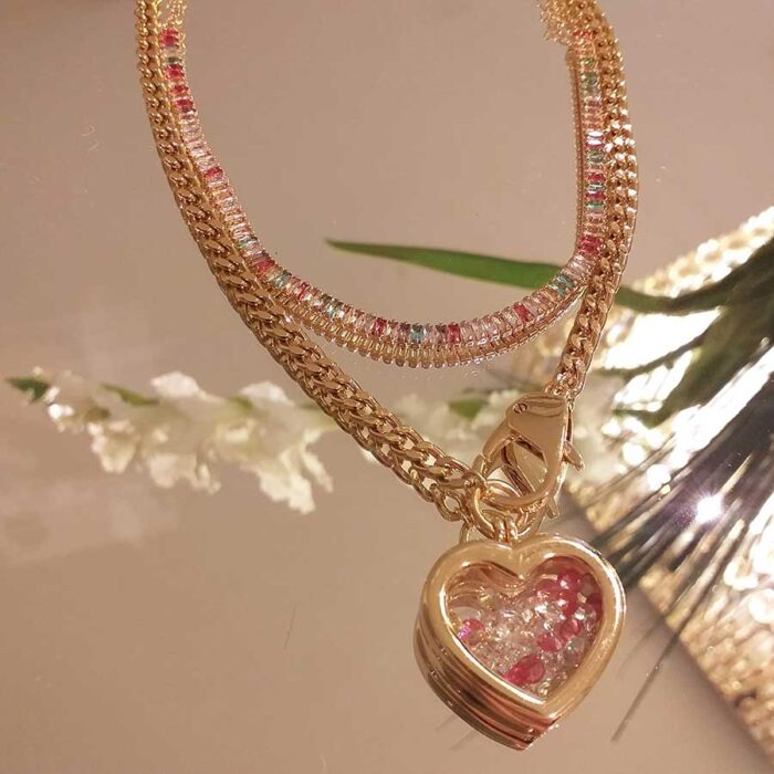 Mix relicario coração rainbow - 166489 - Imagem 1