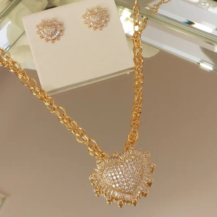 Conjunto coração crystal - 3499 - Imagem 1