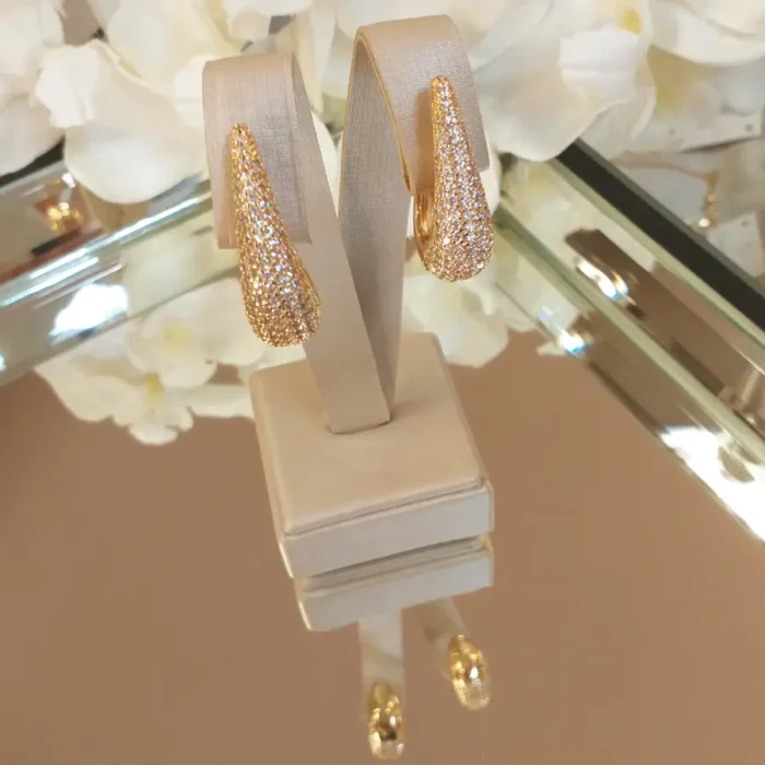 Brinco gota zircônia - 4881 - Imagem 2