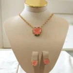 Conj. Coração Morganita Ouro - 4815