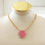 Conj Coração Pink Ouro - 4817 - Imagem 3