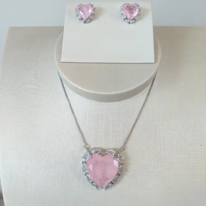 Conj Coração Kunzita Cry R -4974 - Imagem 1