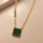 Colar calcedônia verde - 2085