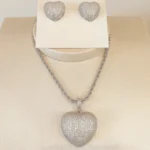 Conj. Coração Ródio - 4745