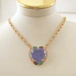 Conj Coração Tanzanita Ouro - 4812 - Imagem 2