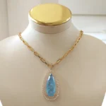 Colar Gota Água Marinha - 4822