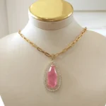 Colar Gota pink - 4823