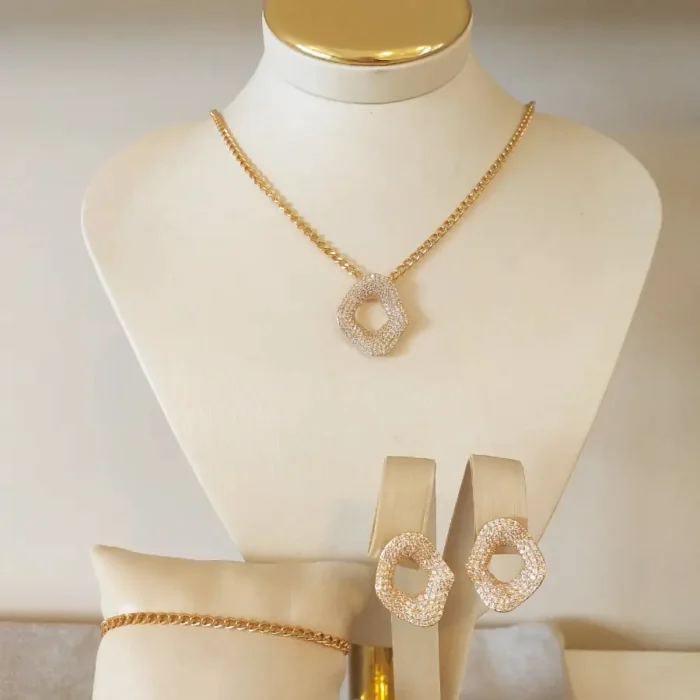 Conj Cravejado O (Ganhe a Pulseira) - 4851 - Imagem 2