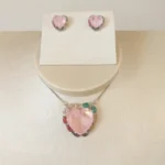 Conj Coração Kunzita R - 4975